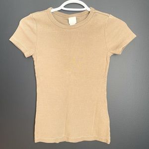 H&M Short Sleeve Light Brown T-Shirt, Size XS. Gently Worn, Perfect Condition